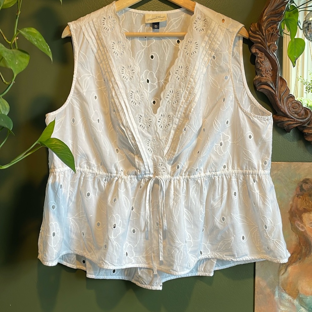 Floral eyelet blouse